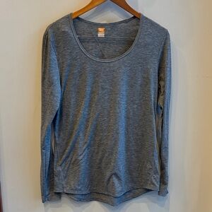 Lucy Gray Long Sleeve Scoop Neck Workout Tee